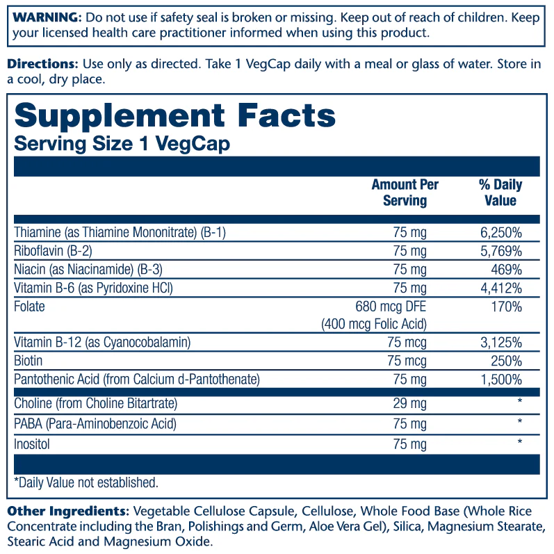 Solaray Vitamin B-Complex 75, Timed-Release 100 Caps