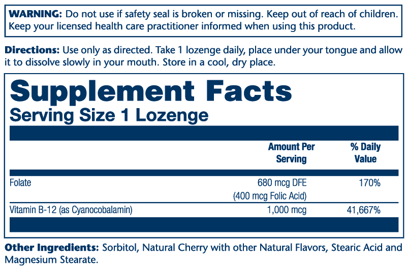 Solaray Vitamin B-12 1000mcg 90 Lozenges