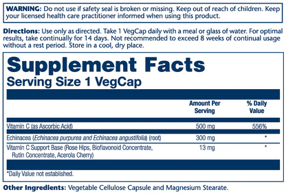 Solaray Vitamin C & Echinacea 60 Caps