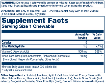 Solaray Vitamin C 500mg 100 Chewables