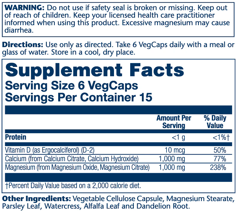Solaray Calcium & Magnesium Citrate with Vitamin D-2, 1:1 90 Caps