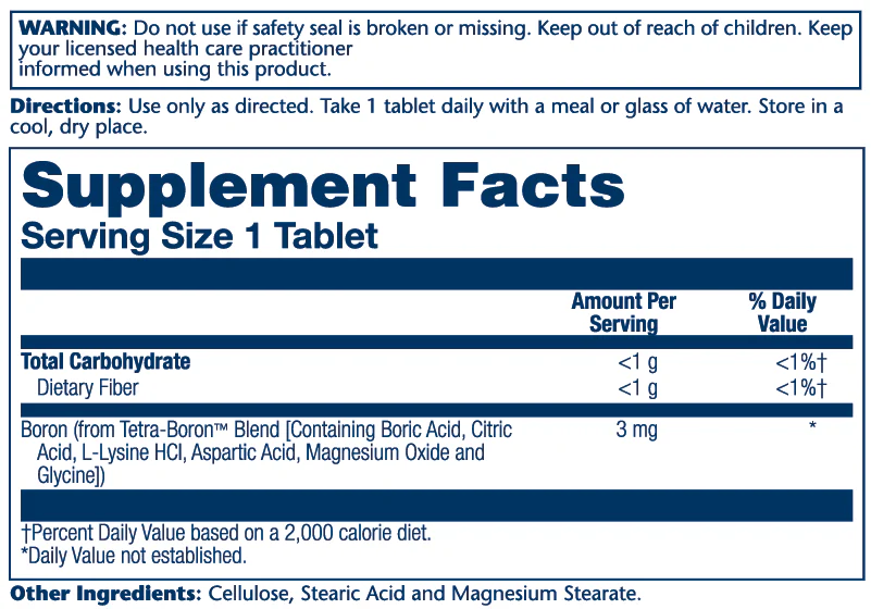 Solaray Tetra-Boron 3mg 100 Tabs