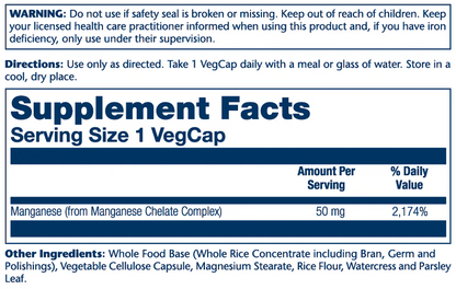 Solaray Manganese 50mg 100 Caps