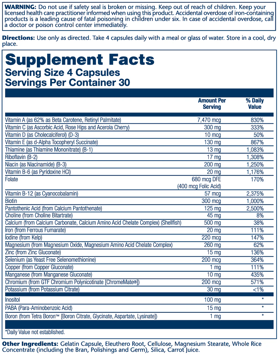 Solaray Mega-Mineral Multivitamin 120 Caps