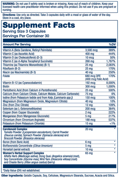 Solaray Women's Golden Multivitamin 90 Caps