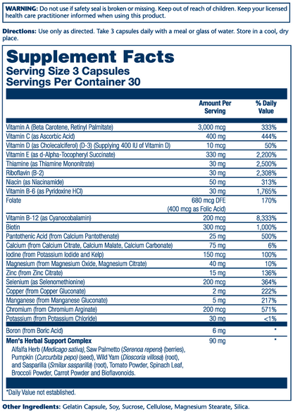 Solaray Men's Golden Multivitamin 90 Caps