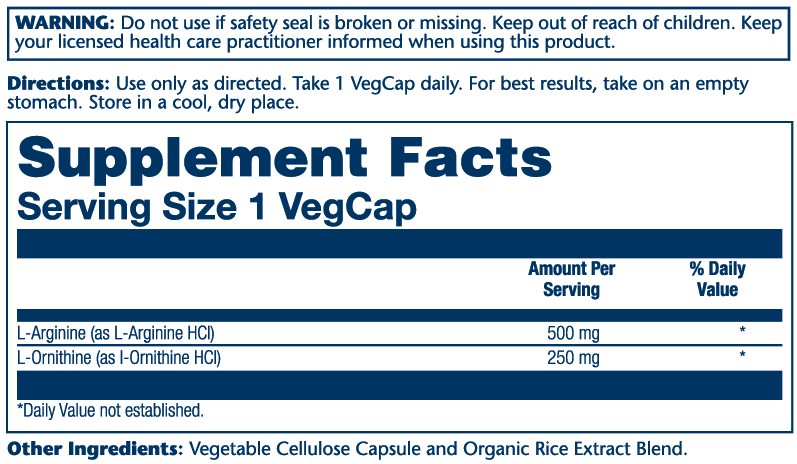 Solaray L-Arginine & L-Ornithine, 750mg 50 Caps