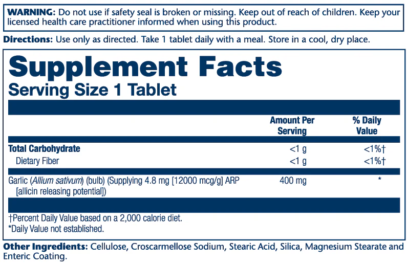 Solaray Garli Care, Cardiovascular 60 Tabs