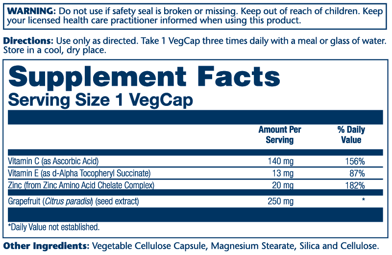 Solaray Grapefruit Seed Extract 250mg 60 Caps