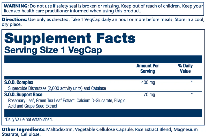 Solaray SOD 2000 Plus 100 Caps