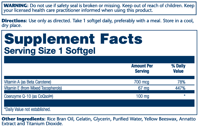 Solaray Bio Co Q-10 100mg 30 Softgels