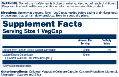 Solaray Lactase 100 Caps