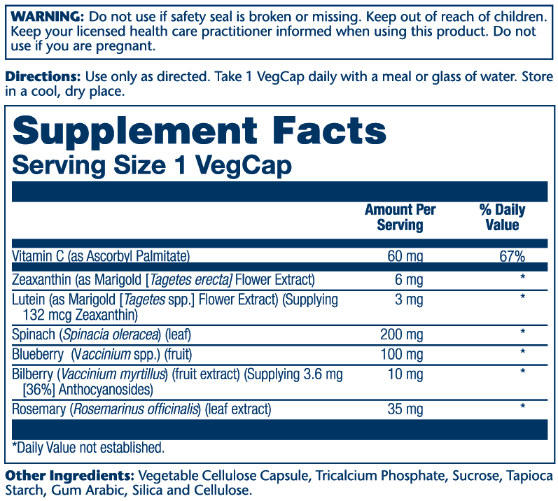 Solaray Ultra Zeaxanthin 6mg 30 Caps