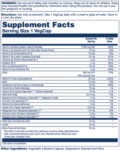 Solaray Once Daily High Energy Multivitamin, Iron-Free 120 Caps