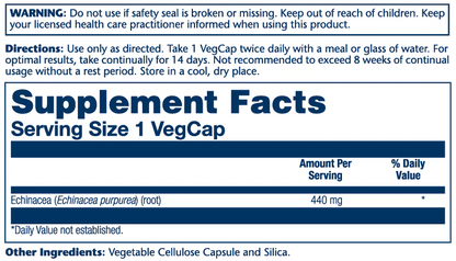 Solaray Echinacea Purpurea Root 440mg 100 Caps