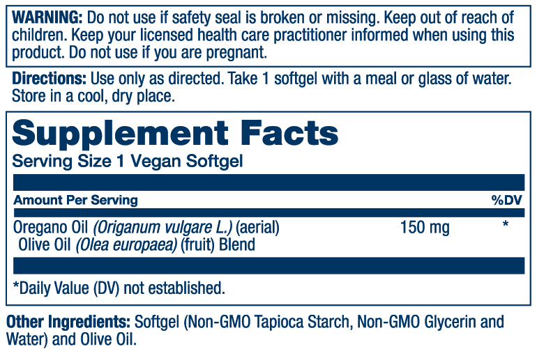 Solaray Oil of Oregano 150mg 120 Softgels