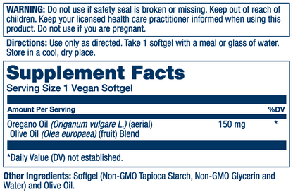 Solaray Oil of Oregano 150mg 120 Softgels