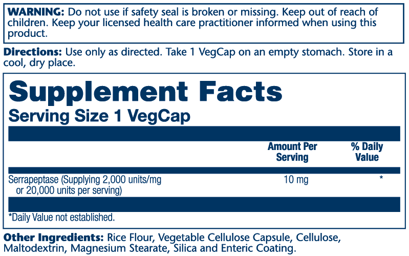 Solaray Serrapeptase 10mg 90 Caps