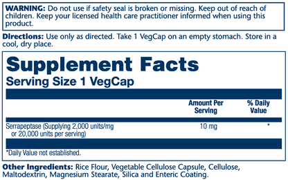 Solaray Serrapeptase 10mg 90 Caps