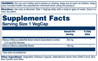 Solaray Hibiscus Flower Extract 250mg 60 Caps