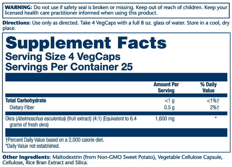 Solaray Okra Fruit 1600mg 100 Caps