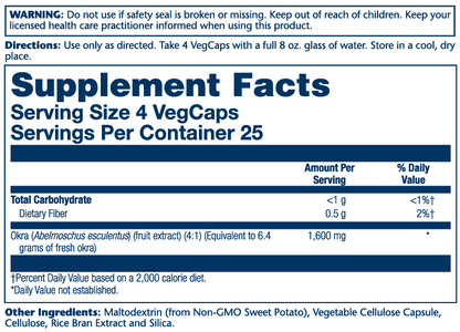 Solaray Okra Fruit 1600mg 100 Caps