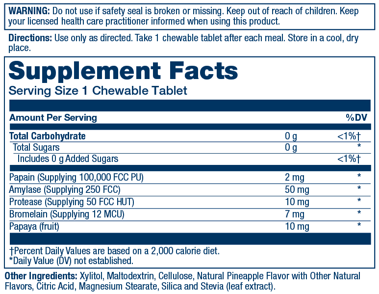 Solaray Papaya Enzyme 180 chewables