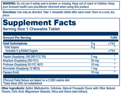 Solaray Papaya Enzyme 180 chewables