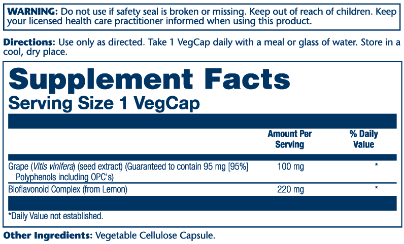 Solaray Grape Seed Extract 100mg 60 Caps