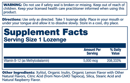 Solaray Methyl B-12 - Lemon-Raspberry 60 Lozenges