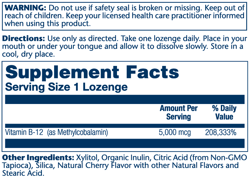 Solaray Methyl B-12 - Cherry 60 Lozenges