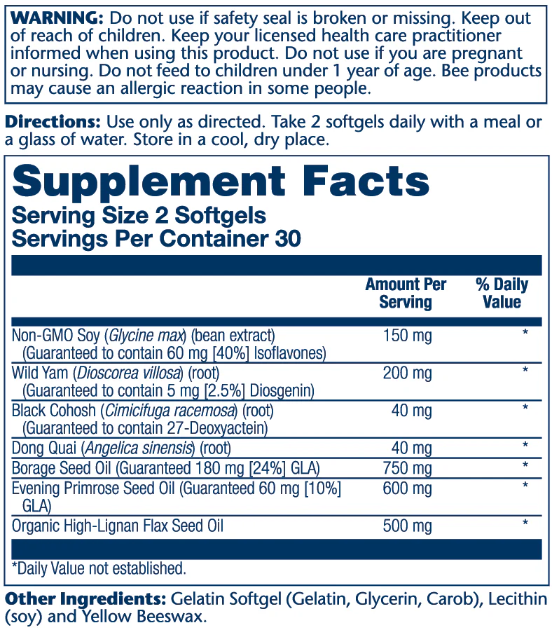 Solaray Phyto Estrogen Plus Efa's 60 Softgels