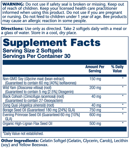 Solaray Phyto Estrogen Plus Efa's 60 Softgels