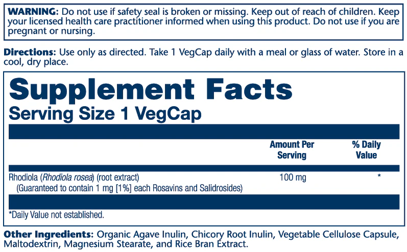 Solaray Rhodiola Root Extract 100mg 30 Caps