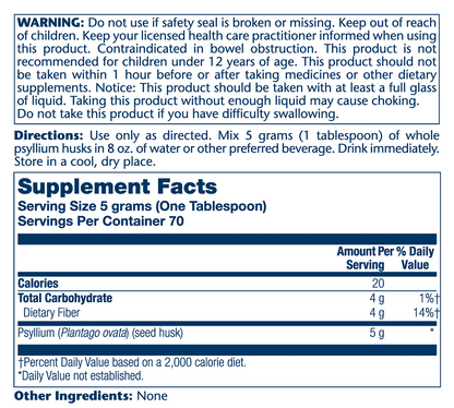 Solaray Psyllium Whole Husk 350 G