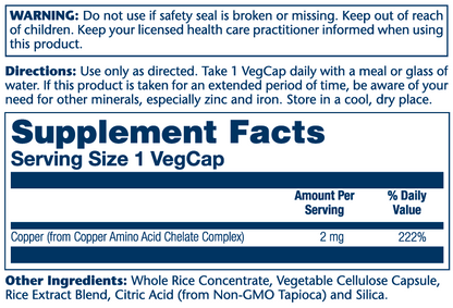 Solaray Copper 2mg 100 Caps