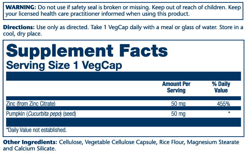 Solaray Zinc Citrate 50mg 60 Caps