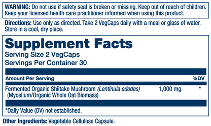 Solaray Fermented Shiitake Mushroom 1000mg 60 Caps