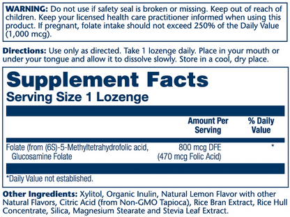 Solaray Methyl Folate 1000mcg 60 Lozenges