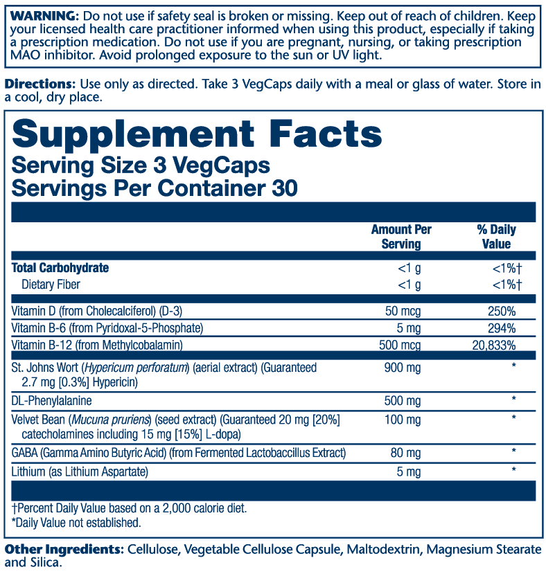 Solaray Brite Side Mood Support Formula 90 Caps