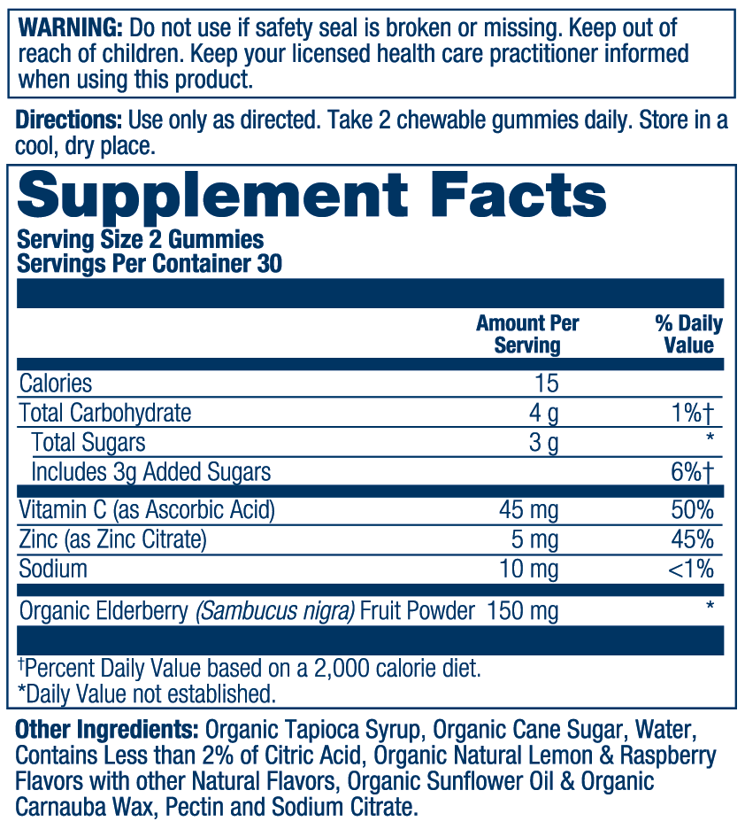 Solaray Organic Elderberry 60 Gummies
