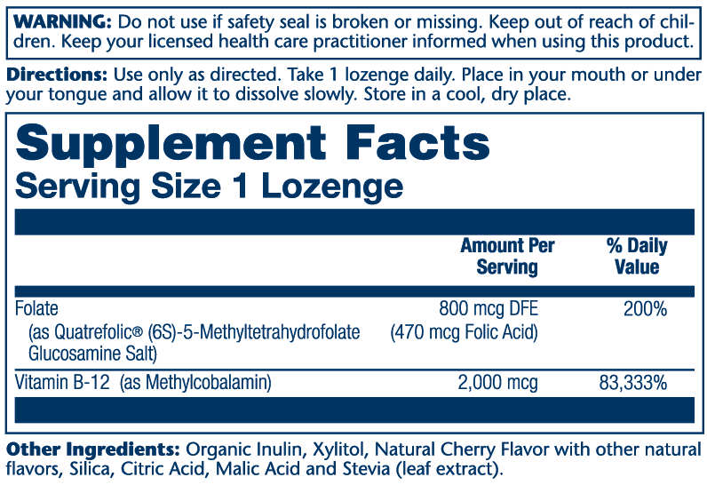 Solaray Methyl B-12 & Methyl Folate 60 Lozenges