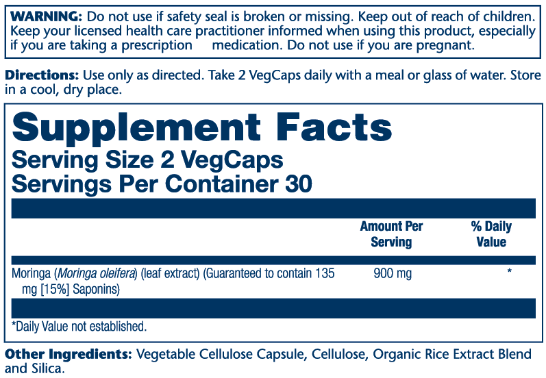 Solaray Moringa Leaf Extract 900mg 60 Caps