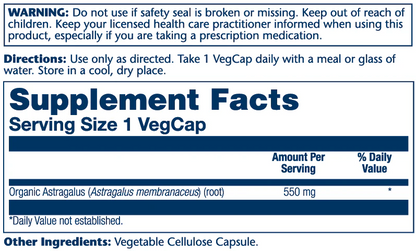 Solaray Astragalus 550mg 100 Caps