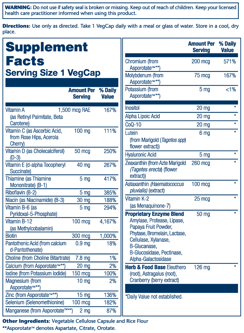 Solaray Once Daily Adult 50+ Multivitamin 90 Caps