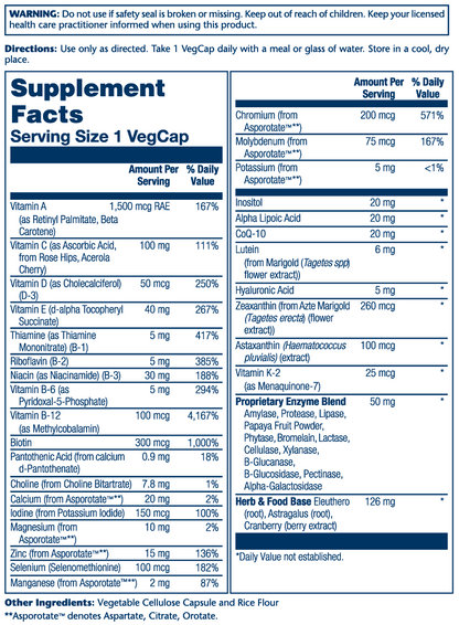 Solaray Once Daily Adult 50+ Multivitamin 90 Caps