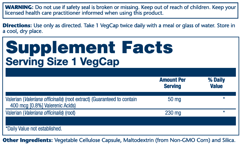 Solaray Valerian Root Extract 50mg 60 Caps