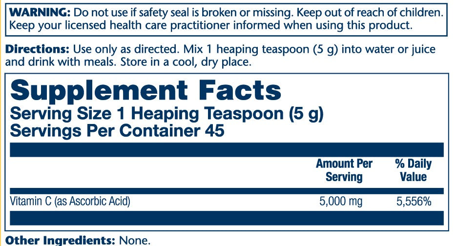 Solaray Vitamin C Crystalline 8oz 227g