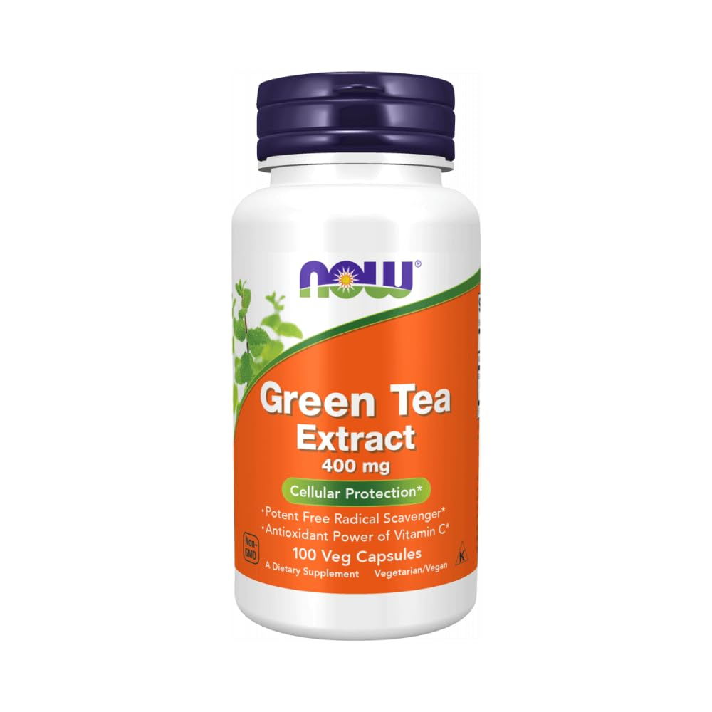 NOW Green Tea Extract 400mg – Cellular Protection & Antioxidant Support | 100 Veg Capsules