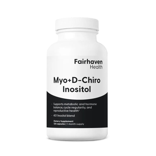 Fairhaven Health Myo + D-Chiro Inositol – 40:1 Blend Supports Metabolic Health, Hormone Balance, Cycle Regularity & Reproductive Wellness | 120 Capsules – 2-Month Supply